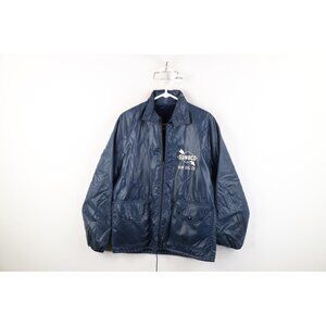Vtg 60s Champion Running Man Mens Small Sunoco Sun Oil Co Gas Jacket Blue USA